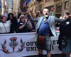 The actor took part in the New York City's Tartan Day Parade in April 2015 where he was the 17th grand marshall.